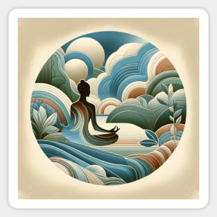 Tranquil Essence: Serenity in Modern Mindfulness Sticker